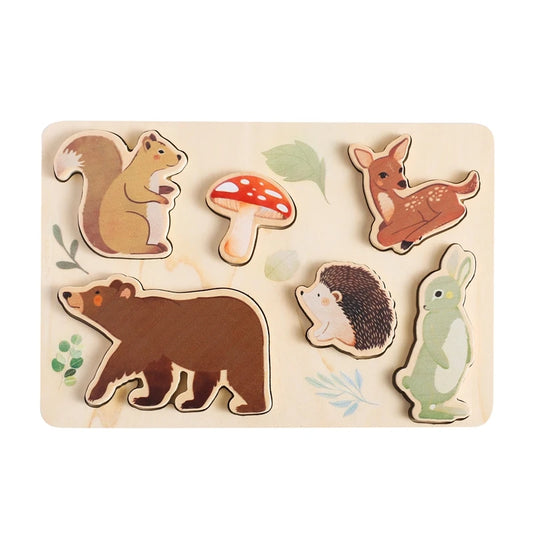 Montessori Baby Wooden Jigsaw Puzzle – Educational Cartoon Puzzle Toy with Forest, Ocean & Space Themes – Perfect Gift for Toddlers