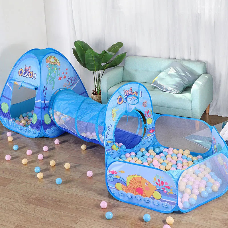 Sea animal Tent with ball bit and tunnel for toddlers and preschoolers